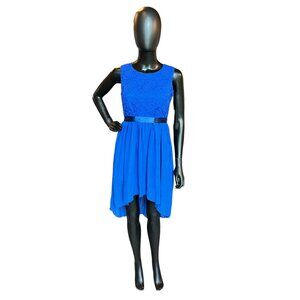 Royal Blue Chiffon/Lace Mid-Length Dress - NWT